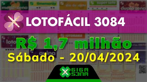 resultado da lotofácil 3084 giga sena